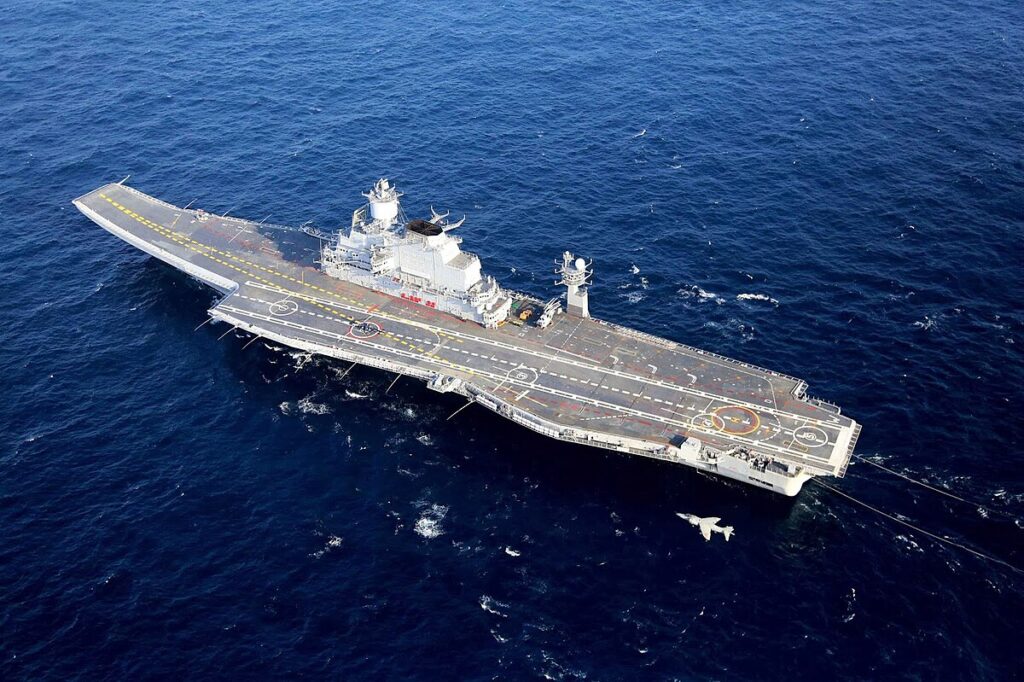 ins vikramaditya (r33) with a sea harrier